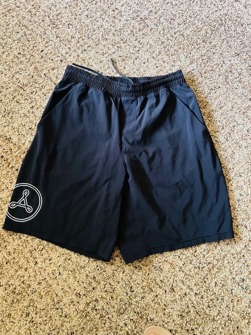 lululemon athletica Black Men's Athletic Shorts with White Logo